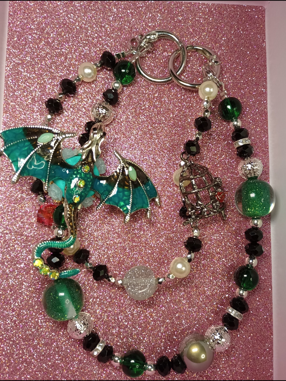 Green Dragon Bag- Chain / Phone Chain